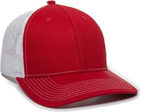 OC Sports OC771 Adjustable Mesh Back Cap - Red White - Red White / 6 3/8’’ - 7’’