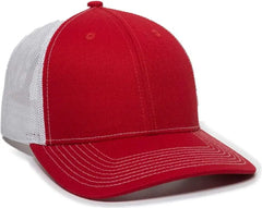 OC Sports OC771 Adjustable Mesh Back Cap - Red White - Red White / 6 3/8’’ - 7’’