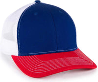 OC Sports OC771 Adjustable Mesh Back Cap - Royal White Red - Royal White Red / OSFM