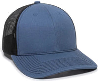 OC Sports OC771 Adjustable Mesh Back Cap - Slate Black - Navy Black / 6 7/8’’ - 7 1/2’’