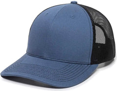 OC Sports OC771 Adjustable Mesh Back Cap - Slate Black - Navy Black / 6 7/8’’ - 7 1/2’’