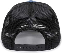 OC Sports OC771 Adjustable Mesh Back Cap - Slate Black - Navy Black / 6 7/8’’ - 7 1/2’’