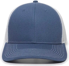 OC Sports OC771 Adjustable Mesh Back Cap - Slate White - Navy White / 6 7/8’’ - 7 1/2’’