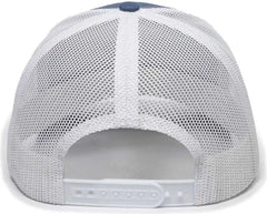 OC Sports OC771 Adjustable Mesh Back Cap - Slate White - Navy White / 6 7/8’’ - 7 1/2’’