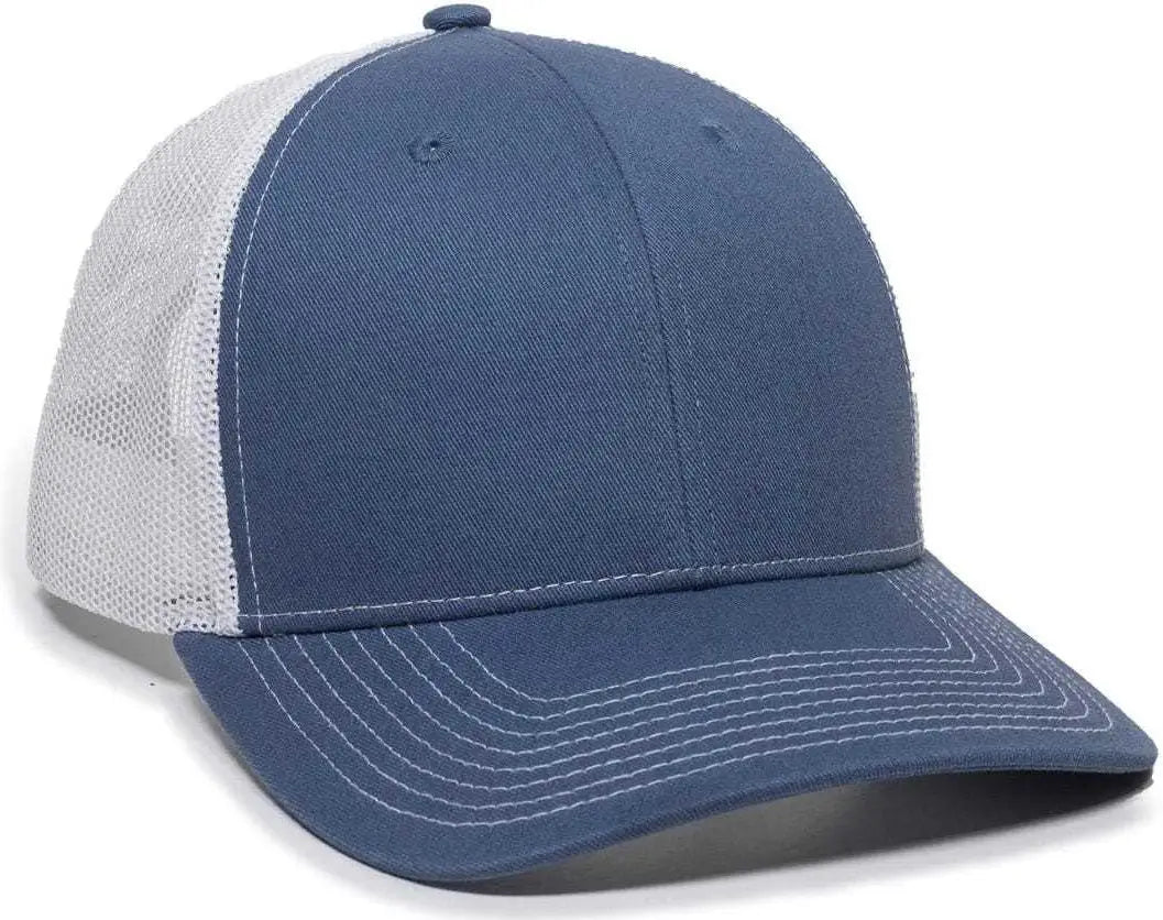 OC Sports OC771 Adjustable Mesh Back Cap - Slate White - Navy White / 6 7/8’’ - 7 1/2’’