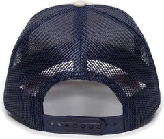 OC Sports OC771 Adjustable Mesh Back Cap - Stone Navy Cardinal - Ivory Navy / 6 7/8’’ - 7 1/2’’