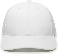 OC Sports OC771 Adjustable Mesh Back Cap - White - White / 6 7/8’’ - 7 1/2’’