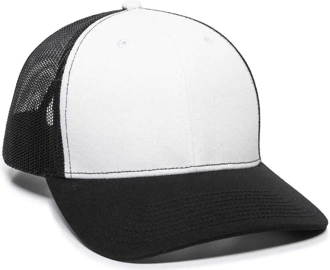 OC Sports OC771 Adjustable Mesh Back Cap - White Black Black - White Black / 6 7/8’’ - 7 1/2’’