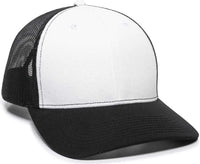 OC Sports OC771 Adjustable Mesh Back Cap - White Black Black - White Black / 6 7/8’’ - 7 1/2’’