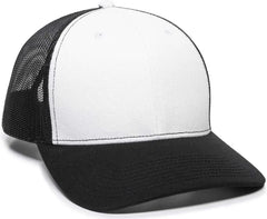 OC Sports OC771 Adjustable Mesh Back Cap - White Black Black - White Black / 6 7/8’’ - 7 1/2’’