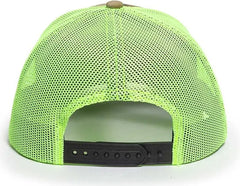 OC Sports OC771CAMO Adjustable Mesh Back Cap - Kryptek Highlander Neon Yellow - Kryptek Highlander Lime / 6 7/8’’ - 7