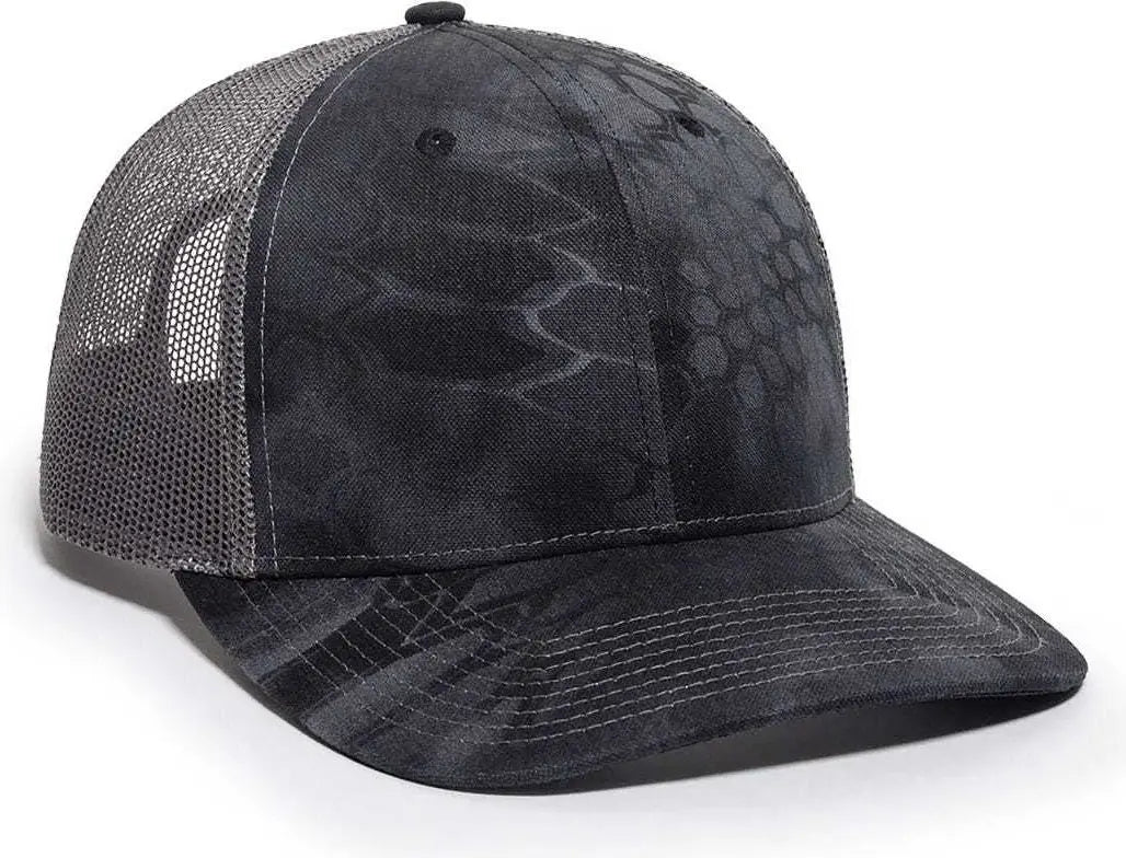 OC Sports OC771CAMO Adjustable Mesh Back Cap - Kryptek Typhon Charcoal - Kryptek Typhon Dark Gray / 6 7/8’’ - 7 1/2’’