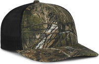 OC Sports OC771CAMO Adjustable Mesh Back Cap - Mossy Oak Country DNA Black - Mossy Oak Black / OSFM
