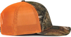 OC Sports OC771CAMO Adjustable Mesh Back Cap - Mossy Oak Country DNA Neon Orange