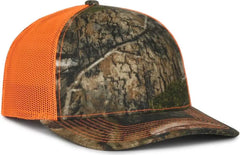 OC Sports OC771CAMO Adjustable Mesh Back Cap - Mossy Oak Country DNA Neon Orange - Mossy Oak Orange / XL