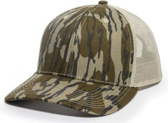 OC Sports OC771CAMO Adjustable Mesh Back Cap - Mossy Oak Original Bottomland Tan
