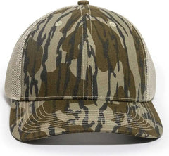 OC Sports OC771CAMO Adjustable Mesh Back Cap - Mossy Oak Original Bottomland Tan