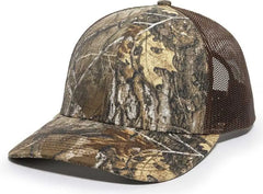 OC Sports OC771CAMO Adjustable Mesh Back Cap - Realtree Edge Brown - Realtree Edge Brown / 6 7/8’’ - 7 1/2’’