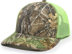 OC Sports OC771CAMO Adjustable Mesh Back Cap - Realtree Edge Neon Yellow - Realtree Edge Lime / 6 7/8’’ - 7 1/2’’