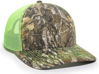 OC Sports OC771CAMO Adjustable Mesh Back Cap - Realtree Edge Neon Yellow - Realtree Edge Lime / 6 7/8’’ - 7 1/2’’