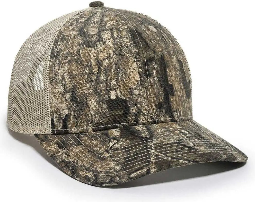 OC Sports OC771CAMO Adjustable Mesh Back Cap - Realtree Timber Tan - Realtree Timber Tan / 6 7/8’’ - 7 1/2’’