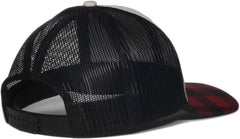 OC Sports OC771P Slight Pre-Curved Sublimated Visor Cap - Stone Black Red Plaid - Black Red / 6 7/8’’ - 7 1/2’’