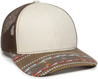 OC Sports OC771P Slight Pre-Curved Sublimated Visor Cap - Stone Brown Gold - Light Gray Brown / 6 7/8’’ - 7 1/2’’