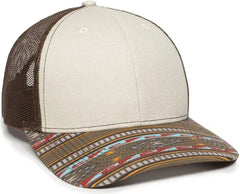 OC Sports OC771P Slight Pre-Curved Sublimated Visor Cap - Stone Brown Gold - Light Gray Brown / 6 7/8’’ - 7 1/2’’