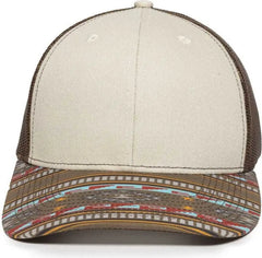 OC Sports OC771P Slight Pre-Curved Sublimated Visor Cap - Stone Brown Gold - Light Gray Brown / 6 7/8’’ - 7 1/2’’