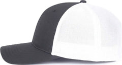 OC Sports OC771PF Slight Pre-Curved Visorr Cap - Black White - Black White / 6 7/8’’ - 7 1/2’’