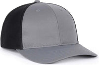 OC Sports OC771PF Slight Pre-Curved Visorr Cap - Charcoal Black - Dark Gray Black / 6 7/8’’ - 7 1/2’’