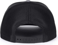OC Sports OC771PF Slight Pre-Curved Visorr Cap - Charcoal Black - Dark Gray Black / 6 7/8’’ - 7 1/2’’