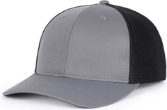 OC Sports OC771PF Slight Pre-Curved Visorr Cap - Charcoal Black - Dark Gray Black / 6 7/8’’ - 7 1/2’’