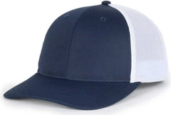 OC Sports OC771PF Slight Pre-Curved Visorr Cap - Navy White - Navy White / 6 7/8’’ - 7 1/2’’
