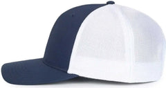 OC Sports OC771PF Slight Pre-Curved Visorr Cap - Navy White - Navy White / 6 7/8’’ - 7 1/2’’
