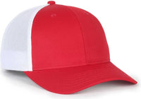 OC Sports OC771PF Slight Pre-Curved Visorr Cap - Red White - Red White / 6 7/8’’ - 7 1/2’’