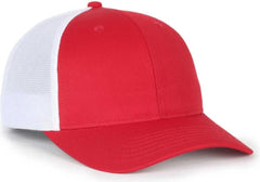 OC Sports OC771PF Slight Pre-Curved Visorr Cap - Red White - Red White / 6 7/8’’ - 7 1/2’’