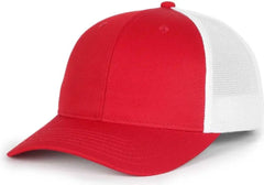 OC Sports OC771PF Slight Pre-Curved Visorr Cap - Red White - Red White / 6 7/8’’ - 7 1/2’’