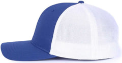 OC Sports OC771PF Slight Pre-Curved Visorr Cap - Royal White - Royal White / 6 7/8’’ - 7 1/2’’