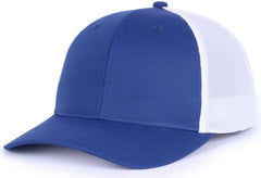 OC Sports OC771PF Slight Pre-Curved Visorr Cap - Royal White - Royal White / 6 7/8’’ - 7 1/2’’