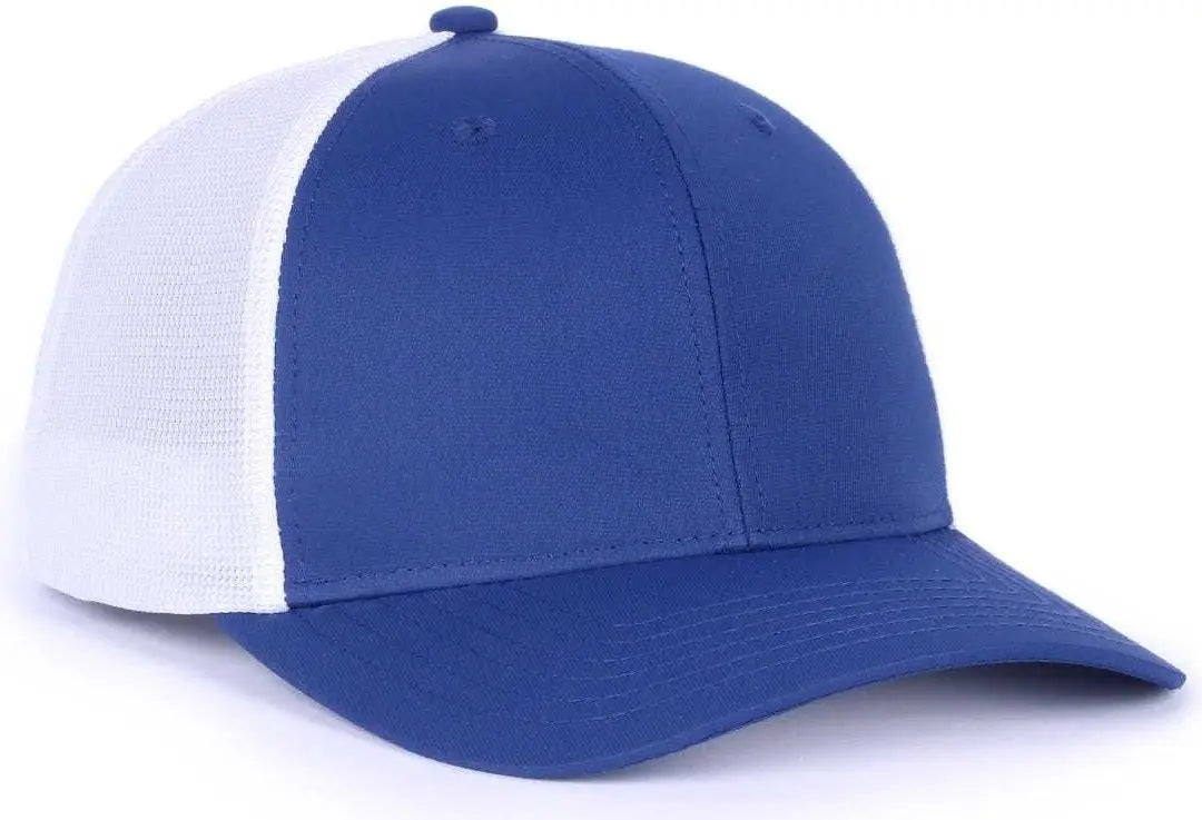 OC Sports OC771PF Slight Pre-Curved Visorr Cap - Royal White - Royal White / 6 7/8’’ - 7 1/2’’