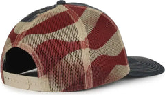 OC Sports OC771PM Mesh Back Mexican Flag Cap - Ln Heathered Navy Tan - Tan / OSFM