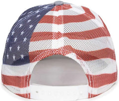 OC Sports OC771PM Mesh Back USA Flag Cap - LN Heathered Gray USA - Gray / 6 7/8’’ - 7 1/2’’