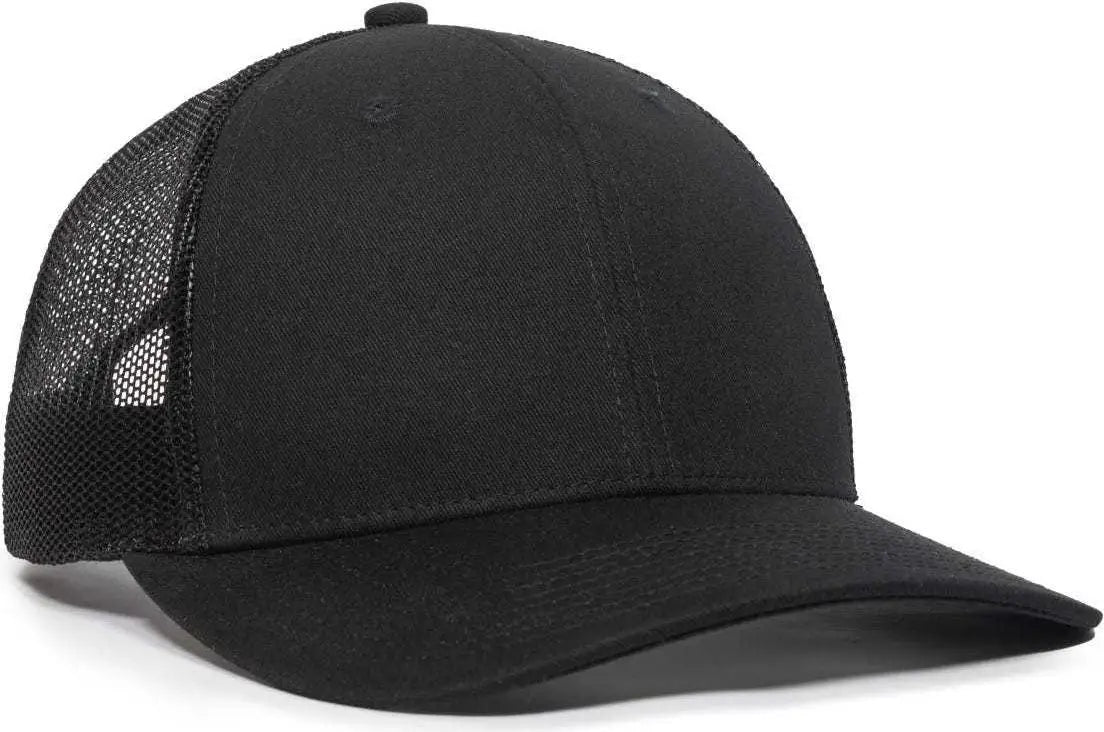 OC Sports OC771V Adjustable Mesh Back Cap - Black Black - Black / 6 7/8’’ - 7 1/2’’