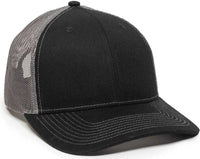 OC Sports OC771V Adjustable Mesh Back Cap - Black Charcoal - Black Dark Gray / 6 7/8’’ - 7 1/2’’