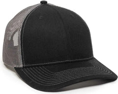 OC Sports OC771V Adjustable Mesh Back Cap - Black Charcoal - Black Dark Gray / 6 7/8’’ - 7 1/2’’