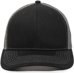 OC Sports OC771V Adjustable Mesh Back Cap - Black Charcoal - Black Dark Gray / 6 7/8’’ - 7 1/2’’