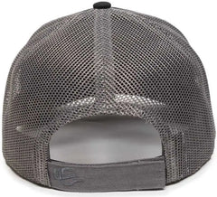 OC Sports OC771V Adjustable Mesh Back Cap - Black Charcoal - Black Dark Gray / 6 7/8’’ - 7 1/2’’