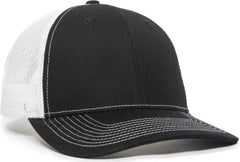 OC Sports OC771V Adjustable Mesh Back Cap - Black White - Black White / 6 7/8’’ - 7 1/2’’