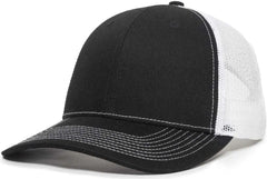 OC Sports OC771V Adjustable Mesh Back Cap - Black White - Black White / 6 7/8’’ - 7 1/2’’